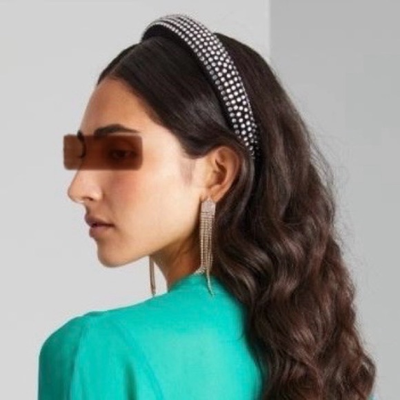 NWOT Marella by Max Mara Crystal Headband Black Fall/Winter/ Holidays - Picture 4 of 14